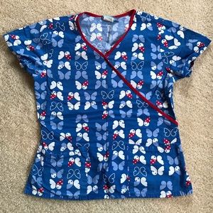 Scrub HQ butterfly scrub top
